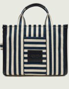 MARC JACOBS Geantă shopper The Stripe Canvas Medium Tote Bag cu adaos de piele