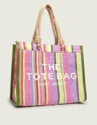 MARC JACOBS Geantă shopper The Stripe Mesh Large Tote Bag cu adaos de piele