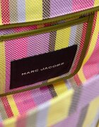MARC JACOBS Geantă shopper The Stripe Mesh Large Tote Bag cu adaos de piele