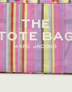 MARC JACOBS Geantă shopper The Stripe Mesh Large Tote Bag cu adaos de piele