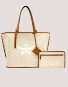 MCM Geantă shopper + borsetă Himmel cu adaos de piele
