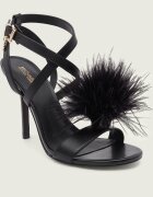 Michael Kors De piele sandale cu toc subțire Whitby Feather Trim
