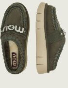 Mou Mules (încălțăminte) Bounce Clog cu adaos de lână | piele întoarsă
