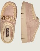 Mou Mules (încălțăminte) Bounce welt clog suede cu adaos de lână | piele întoarsă