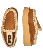Mou Mules (încălțăminte) Clog Eskimo Platform | piele întoarsă (zamsz) | cu adaos de lână