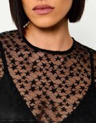 One Teaspoon De dantelă bluză Black magic star | Slim Fit