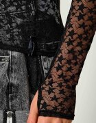 One Teaspoon De dantelă bluză Black magic star | Slim Fit