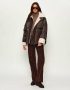 PARAJUMPERS Geacă de puf CHYNA | shearling | regular fit cu adaos de piele