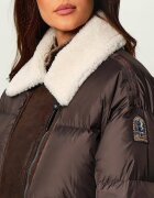 PARAJUMPERS Geacă de puf CHYNA | shearling | regular fit cu adaos de piele
