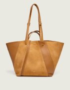 Patrizia Pepe Geantă shopper + borsetă (In)Complete | piele întoarsă cu adaos de piele