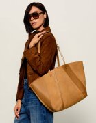 Patrizia Pepe Geantă shopper + borsetă (In)Complete | piele întoarsă cu adaos de piele