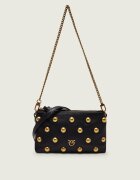 Pinko De piele geantă pe umăr Double Mini Full Studs