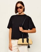 Pinko Geantă pe umăr BOWLING BAG cu adaos de piele