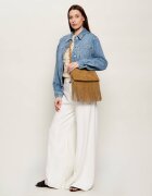 Pinko Geantă pe umăr TRIPLET MINI FRINGES | piele întoarsă