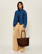 Tommy Hilfiger Geantă shopper Popette cu adaos de piele