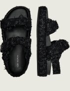 Tory Burch De lână sandale KIRA cu adaos de piele