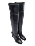 Twinset Cizme cu toc cu adaos de piele