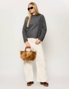 Weekend MaxMara Cufăr + borsetă Wkario | piele întoarsă