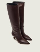 Weekend MaxMara De piele cizme Wkatasca Pasticcino
