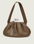 Weekend MaxMara De piele geantă pe umăr Cubico Pasticcino