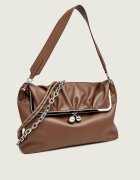Weekend MaxMara De piele geantă pe umăr Wkaslalom Pasticcino