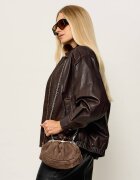 Weekend MaxMara Geantă pe umăr Wlavalois Pasticcino | piele întoarsă