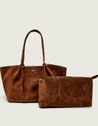 Weekend MaxMara Geantă shopper + borsetă Wkapesi | piele întoarsă