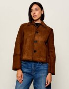 Zadig & Voltaire Geacă Lessa | Relaxed fit | piele întoarsă