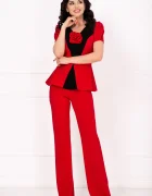 Chanttal Compleu dama elegant rosu Ruslana cu floare 3D