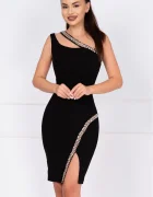 Chanttal Rochie de ocazie neagra Florence decorata cu pietre sclipitoare