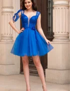 Chanttal Rochie de ocazie scurta cu corset Laurette albastru royal