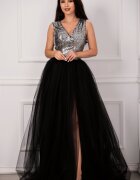 Chanttal Rochie de seara Cinderella din tulle cu paiete argintii