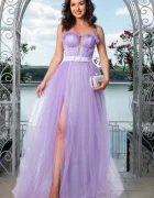 Chanttal Rochie de seara lila din tulle cu corset