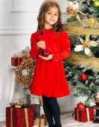 Chanttal Rochie fetita din catifea Fiolla in clos cu guler