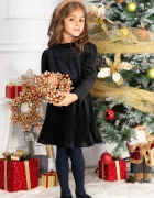 Chanttal Rochie fetita din catifea neagra Fiolla in clos cu guler