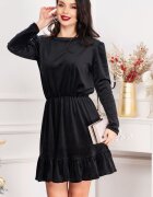 Chanttal Rochie in clos Cherry din catifea neagra cu volanas