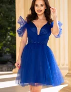 Chanttal Rochie mini baby doll din tulle si paiete