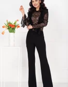 Chanttal Salopeta eleganta neagra evazata din bistrech si dantela