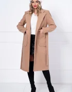 Dante Palton dama camel lung Adelina cu buzunare maxi