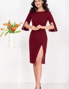 Dante Rochie de ocazie midi Daria bordo decorata cu margele