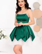 Dante Rochie mini baby doll verde Tinkerbell cu corset si strassuri