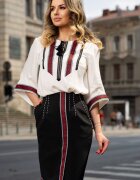 Effect Bluza alba tip ie brodata cu motive traditionale