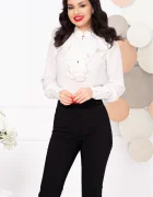 Effect Bluza dama eleganta din voal ivoire cu jabou