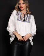 Effect Bluza tip ie din bumbac cu broderie multicolora