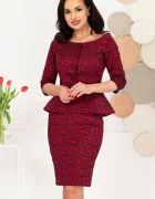 Effect Compleu dama elegant bordo din brocard