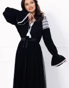 Effect Ie traditionala neagra cu broderie alba