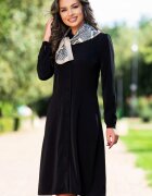 Effect Rochie de zi tip camasa accesorizata cu esarfa eleganta