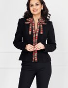 Effect Sacou negru din stofa decorat fundita din chanel