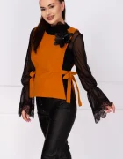 Effect Vesta dama mustar cu floare 3D