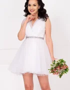 Ella Collection Rochie de cununie alba baby-doll Beatrix din tulle